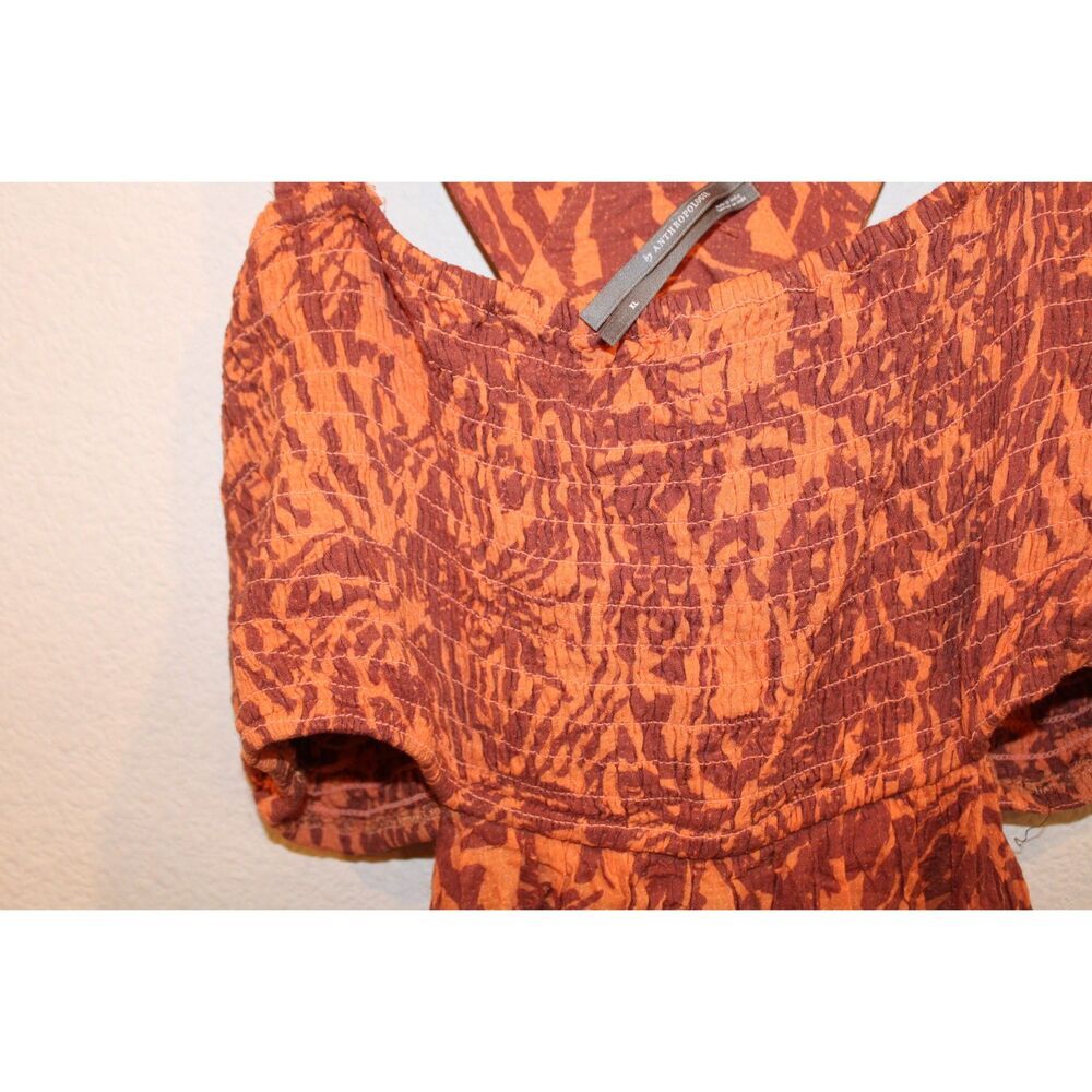 Anthropologie The Piper Bandeau Cutout Mini dress size xlarge burnt orange - Picture 8 of 9